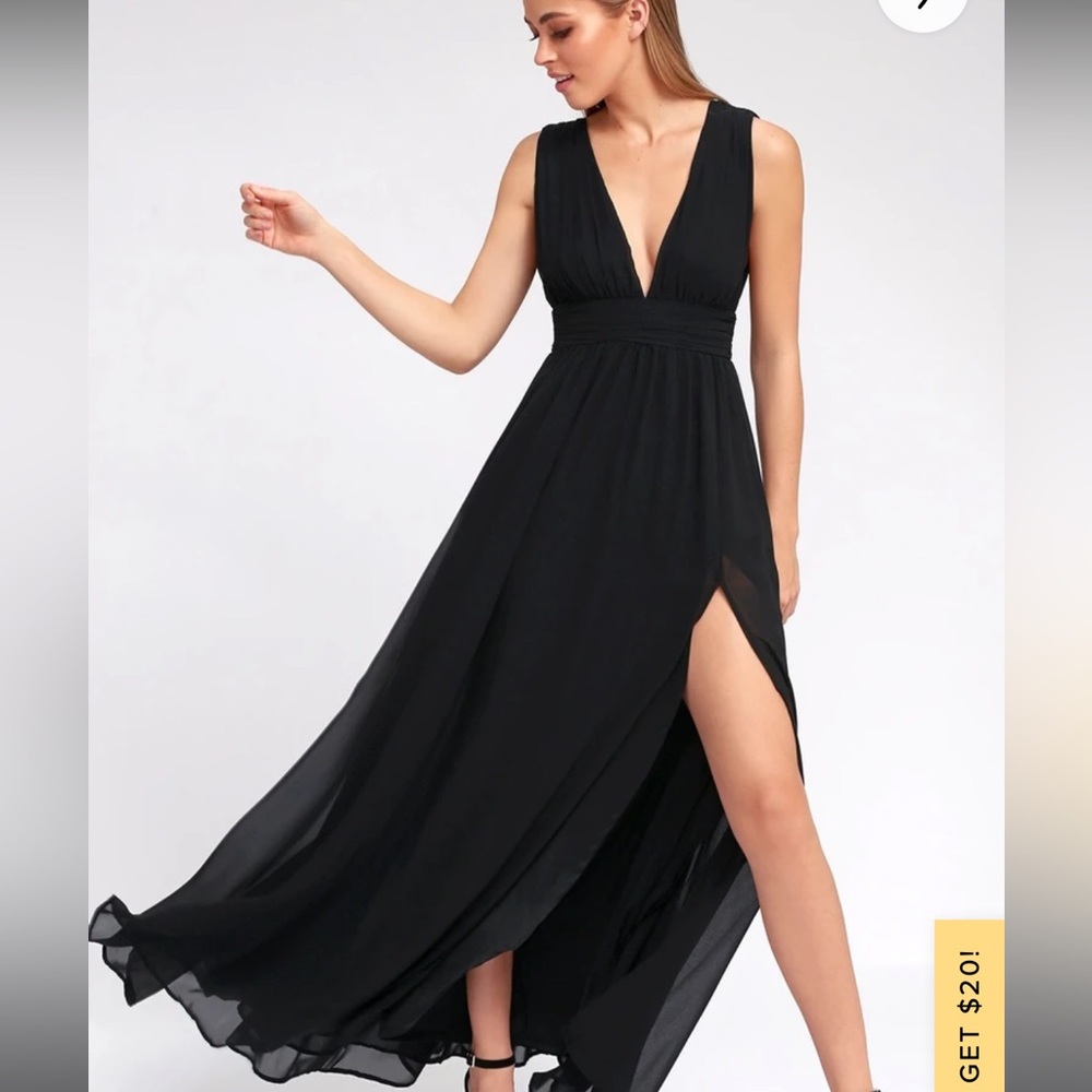 Lulus heavenly hues black maxi dress